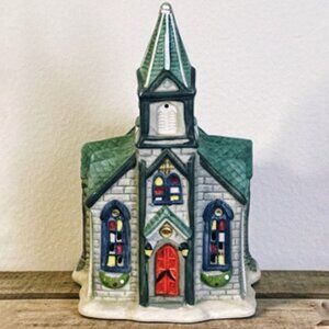 Vintage Church Holiday Porcelain Village House Translucent Collectible 2002